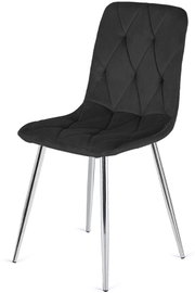 Krzeso tapicerowane BORGO VELVET BLACK SILVER